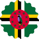 The Flag of Dominica Scallop Circle