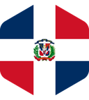 The Flag of Dominican Republic Rounded Hexagon