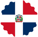 The Flag of Dominican Republic Scallop Circle