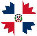 The Flag of Dominican Republic Star Burst