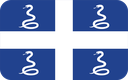 The Flag of Drapeau Aux Serpents De La Martinique Rounded Rectangle