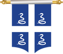 The Flag of Drapeau Aux Serpents De La Martinique Hanging Banner I