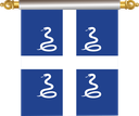 The Flag of Drapeau Aux Serpents De La Martinique Hanging Banner IV
