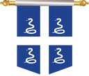 The Flag of Drapeau Aux Serpents De La Martinique Hanging Banner III