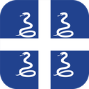 The Flag of Drapeau Aux Serpents De La Martinique Square