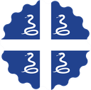 The Flag of Drapeau Aux Serpents De La Martinique Scallop Circle
