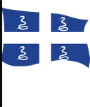 The Flag of Drapeau Aux Serpents De La Martinique Pole Flag III