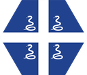 The Flag of Drapeau Aux Serpents De La Martinique Hexagon I
