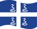 The Flag of Drapeau Aux Serpents De La Martinique Wavy I
