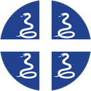 The Flag of Drapeau Aux Serpents De La Martinique Round