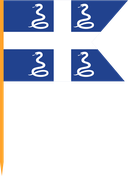 The Flag of Drapeau Aux Serpents De La Martinique V Cut