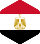 The Flag of Egypt Rounded Hexagon