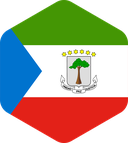 The Flag of Equatorial Guinea Rounded Hexagon