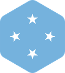 The Flag of Federated States of Micronesia Rounded Hexagon