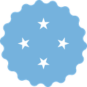 The Flag of Federated States of Micronesia Scallop Circle