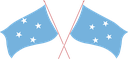 The Flag of Federated States of Micronesia Crossed Flags