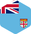 The Flag of Fiji Rounded Hexagon