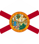 The Flag of Florida Rounded Hexagon