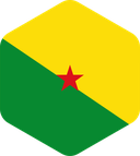 The Flag of French Guiana Rounded Hexagon