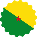 The Flag of French Guiana Scallop Circle