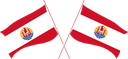 The Flag of French Polynesia Crossed Flags