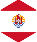 The Flag of French Polynesia Rounded Hexagon