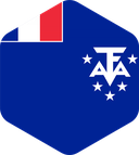 The Flag of French Southern and Antarctic Lands Rounded Hexagon