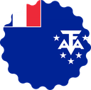 The Flag of French Southern and Antarctic Lands Scallop Circle