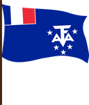 The Flag of French Southern and Antarctic Lands Pole Flag III