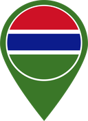 The Flag of Gambia Map Pin