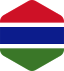 The Flag of Gambia Rounded Hexagon