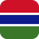 The Flag of Gambia Rounded Square