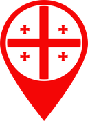 The Flag of Georgia Map Pin
