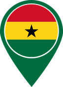 The Flag of Ghana Map Pin