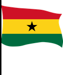 The Flag of Ghana Pole Flag III