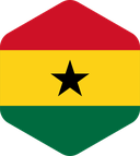 The Flag of Ghana Rounded Hexagon