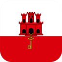 The Flag of Gibraltar Rounded Square