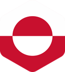 The Flag of Greenland Rounded Hexagon