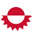 The Flag of Greenland Star Burst