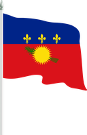 The Flag of Guadeloupe Pole Flag II