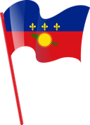 The Flag of Guadeloupe Pole Flag I