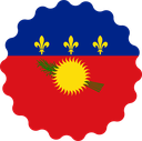 The Flag of Guadeloupe Scallop Circle