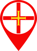 The Flag of Guernsey Map Pin