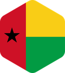 The Flag of Guinea-Bissau Rounded Hexagon