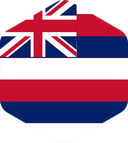 The Flag of Hawaii Rounded Hexagon