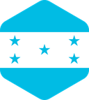 The Flag of Honduras Rounded Hexagon