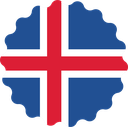 The Flag of Iceland Scallop Circle