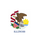 The Flag of Illinois Rounded Hexagon