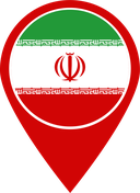 The Flag of Iran Map Pin