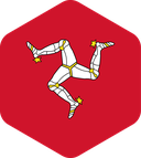 The Flag of Isle of Man Rounded Hexagon